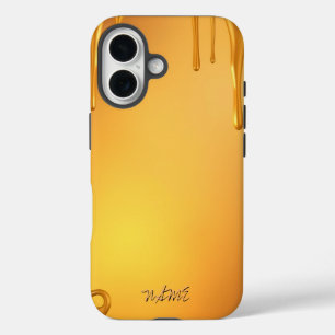 Funda iPhone 16 Perforaciones doradas con brillo gradiente cálido