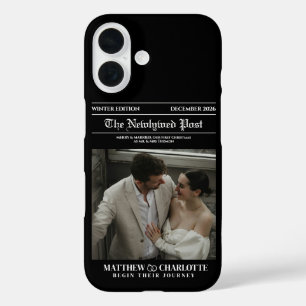 Funda iPhone 16 Periódico Foto de Feliz y Casada