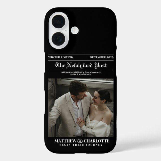 Funda iPhone 16 Periódico Foto de Feliz y Casada (Reverso )