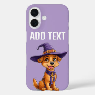 Funda iPhone 16 Perro Alegre con Sombrero de Bruja