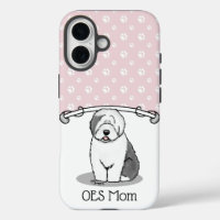 Perro Cute OES Mamá Sheepdog Inglés Viejo (Gris 1)
