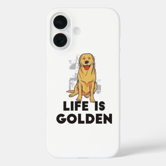 Funda iPhone 16 Perro del Golden Retriever - La vida es dorada (Reverso )