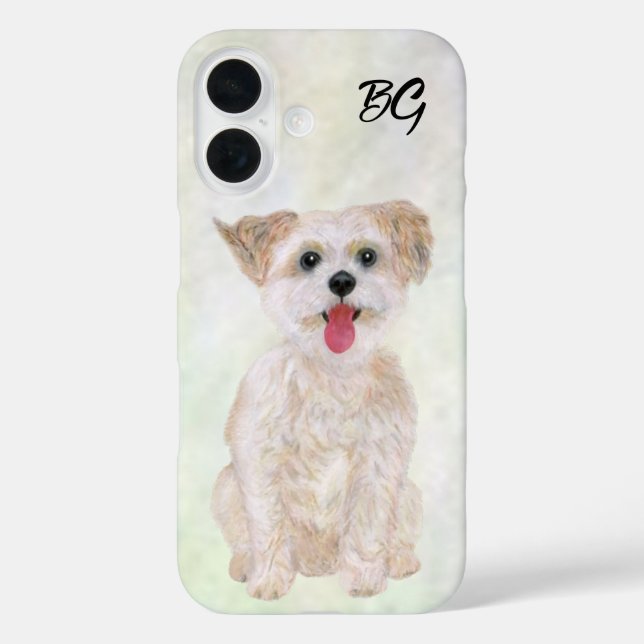 Funda iPhone 16 Perro Morkie (Reverso )