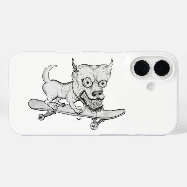 Funda iPhone 16 Perro Zombie , mi pequeño y encantador perro en la (Reverso (Horizontal))