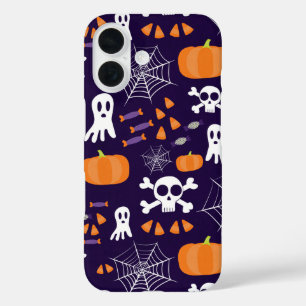 Funda iPhone 16 Personajes Divertidos y Espeluznantes de Halloween
