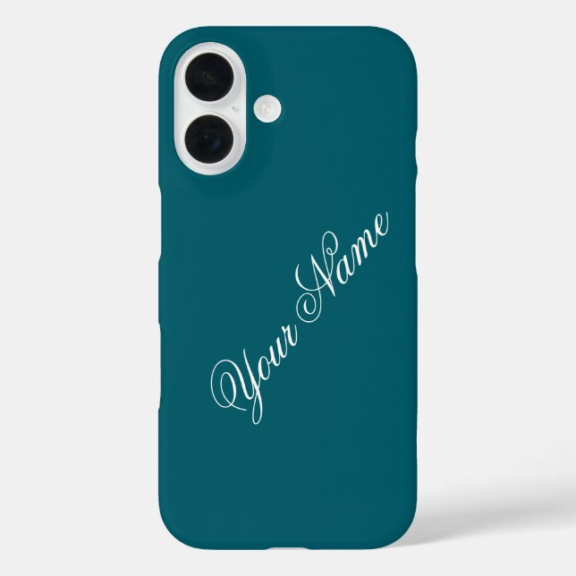 Funda iPhone 16 Personaliza con tu nombre Verde azulado (Reverso )