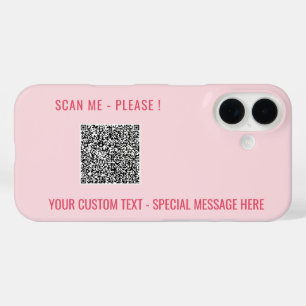 Funda iPhone 16 Personaliza tu código QR con texto personalizado y