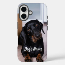 Personaliza tu foto y nombre de perro de Dachshund