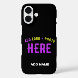 FUNDA iPhone 16 PERSONALIZABLE MODERNO ESTILO NEGRO VERIFICADO MAR