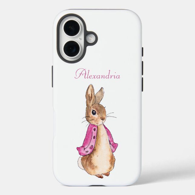 Funda iPhone 16 Personalización Nombre Flopsy Beatrix Potter (Reverso )