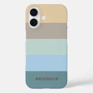 Funda iPhone 16 Personalizado -Blue Brown Sand Beige Turquoise