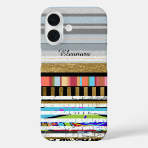 Funda iPhone 16 Personalizado de bandas de color Guay