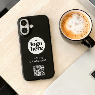 Funda iPhone 16 Personalizado de código QR Textos Logotipo de la C