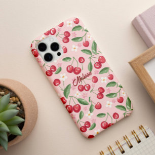Funda iPhone 16 Personalizado del patrón del cerezo rojo dulce de
