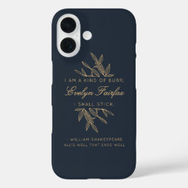 Funda iPhone 16 Personalizado Elegant Moderno Botanical Witty Cita