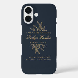 Funda iPhone 16 Personalizado Elegant Moderno Botanical Witty Cita