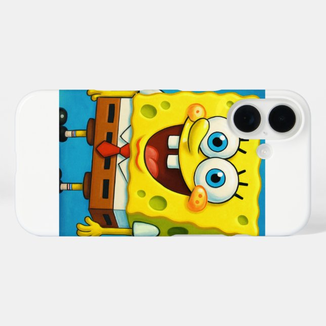 Funda iPhone 16 Personalizado Estilo divertido Carácter amarillo i (Reverso (Horizontal))