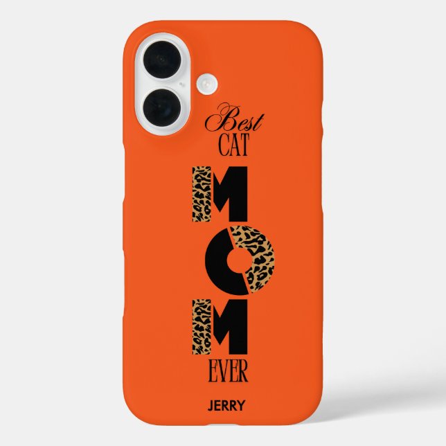 Funda iPhone 16 Personalizado mejor impresión de leopardo de gatos (Reverso )