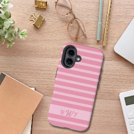 Funda iPhone 16 Personalizado monocromático de color rosado tachad