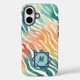 Funda iPhone 16 Personalizado Monogramed Watercolor