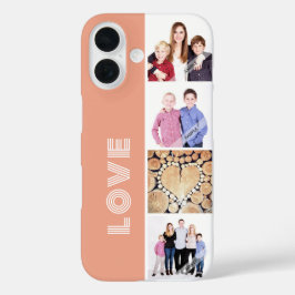 Funda iPhone 16 Personalizado personalizado 4 Collage de fotos Fam