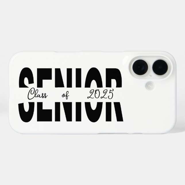 Funda iPhone 16 Personalizado senior negro clásico (Reverso (Horizontal))