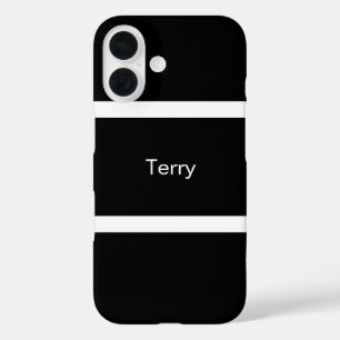 Funda iPhone 16 Personalizado Simple Negro Y Blanco
