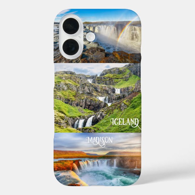 Funda iPhone 16 Personalizado Texto Islandia (Reverso )