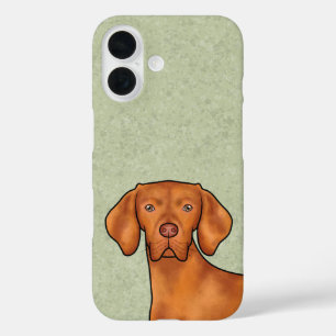 Funda iPhone 16 Personalizado Vizsla húngaro Cabeza de perro punte