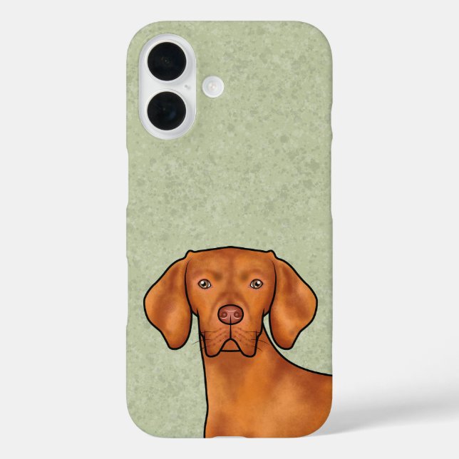 Funda iPhone 16 Personalizado Vizsla húngaro Cabeza de perro punte (Reverso )