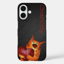 Personalizados de naranja lindo nombre carbón