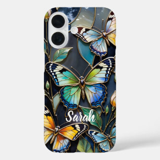 Funda iPhone 16 Personalized Butterfly Phone Case Stained Glass