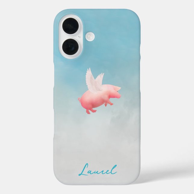 Funda iPhone 16 Personalized Flying Pig (Reverso )