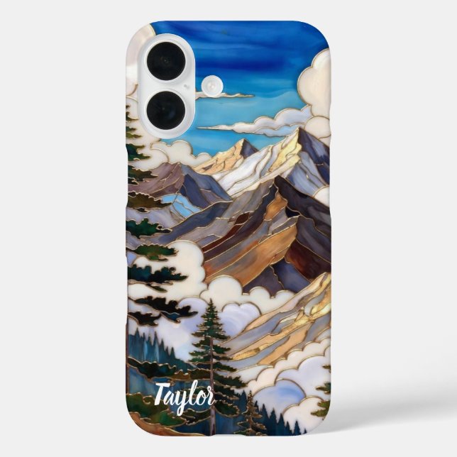 Funda iPhone 16 Personalized Mountain Sunset Phone Case (Reverso )