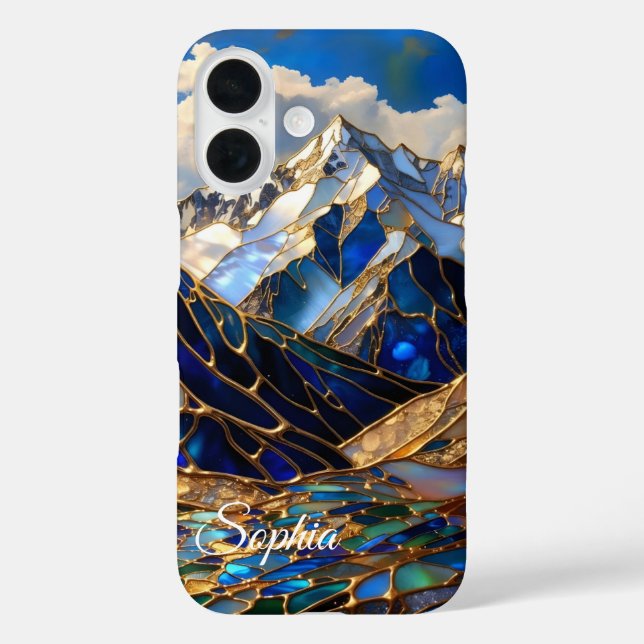 Funda iPhone 16 Personalized Mountain Sunset Phone Case (Reverso )