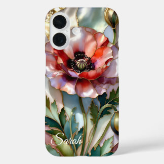 Funda iPhone 16 Personalized Poppy Flower Phone Case Floral