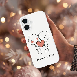 Funda iPhone 16 Personalized Valentine’s Couple Matching