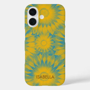 Funda iPhone 16 Personalized Vibrant Sunflower Tie-Dye Art