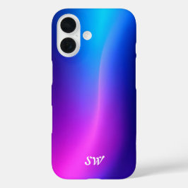 Funda iPhone 16 Personized Blue Modern iPhone Case