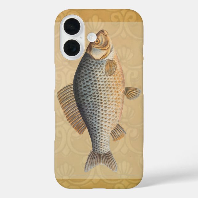 Funda iPhone 16 Pescado de carpa pescar pintura de agua dulce (Reverso )