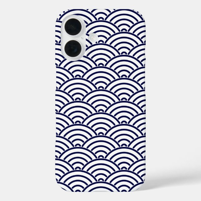 Funda iPhone 16 Pescado japonés de Koinobori en Delft Blue (Reverso )