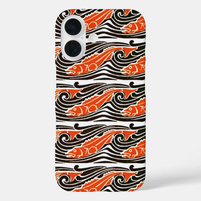 FUNDA iPhone 16 PESCADOS EN LAS OLAS DEL MAR (Reverso )