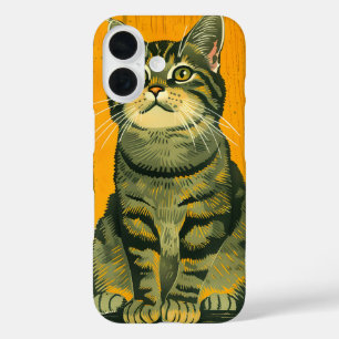 Funda iPhone 16 Pestaña gris a rayas minimalista
