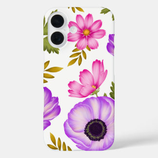 Funda iPhone 16 Petales en armonía - Anemone y Cosmos