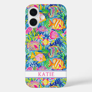 Funda iPhone 16 Pez Colorido Monograma