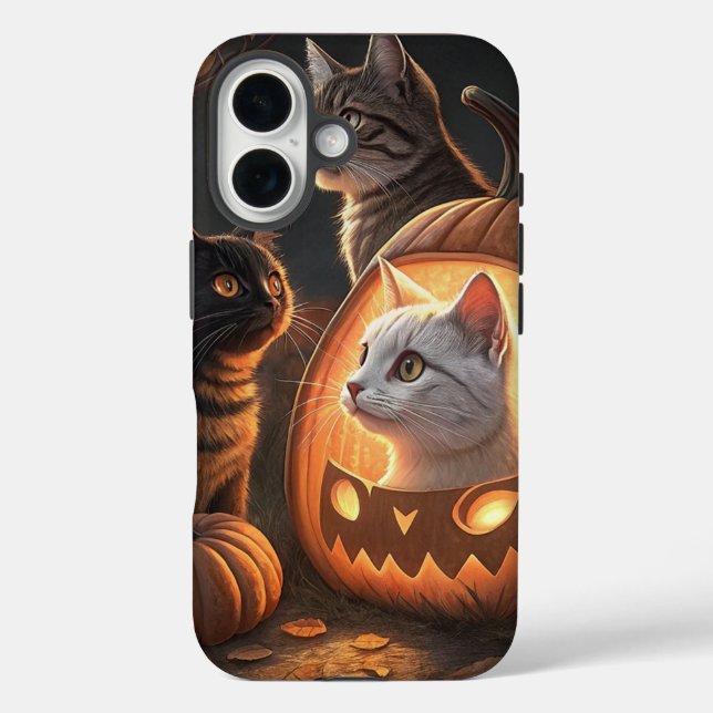Funda iPhone 16 PhonecasesH - three cats inside carved and illumin (Reverso )