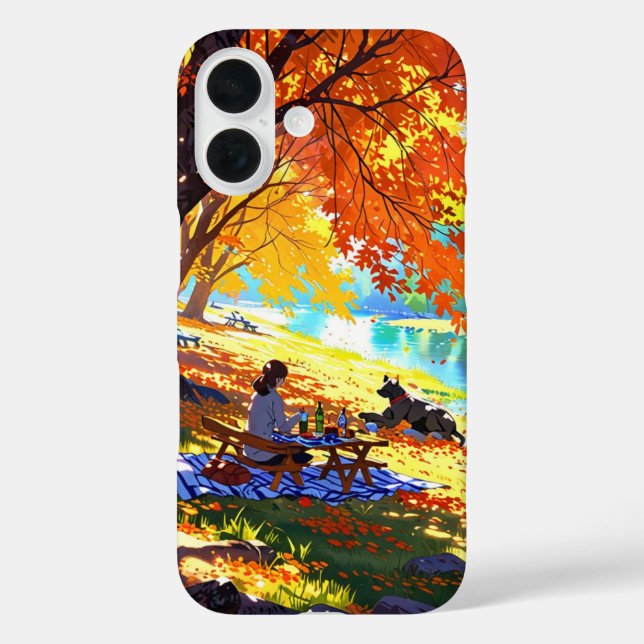 Funda iPhone 16 Picnic de Autumn Riverside (Reverso )