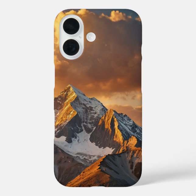 Funda iPhone 16 Picos de las montañas doradas (Reverso )