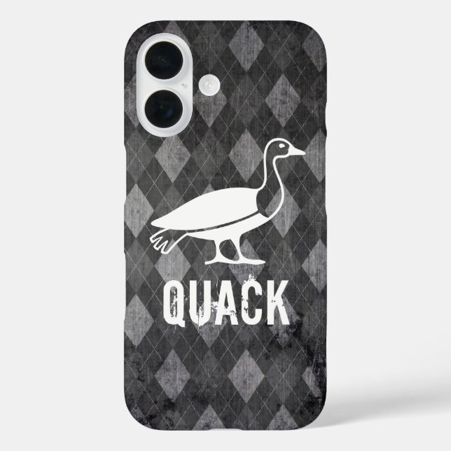 Funda iPhone 16 Pictograma de pato sobre grunge de argelia negra (Reverso )