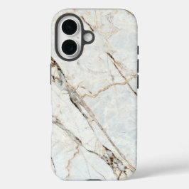 Funda iPhone 16 Piedra de granito de mármol gris blanco inmaculada